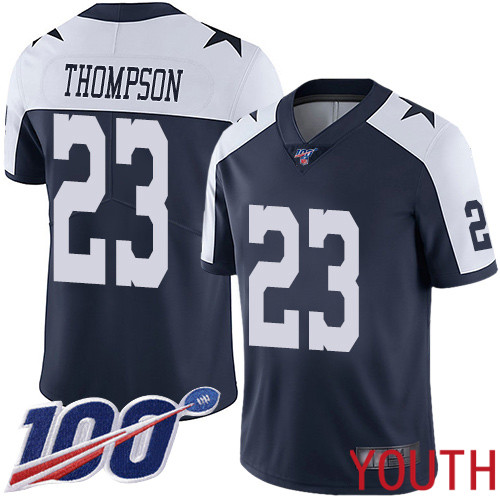 Youth Dallas Cowboys Limited Navy Blue Darian Thompson Alternate #23 100th Season Vapor Untouchable Throwback NFL Jersey